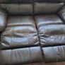 2 seater recliner brown leather Image 3