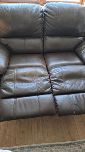 2 seater recliner brown leather