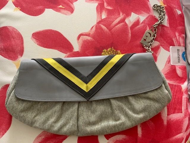 Red or Dead Grey and Yellow Heels with matching bag