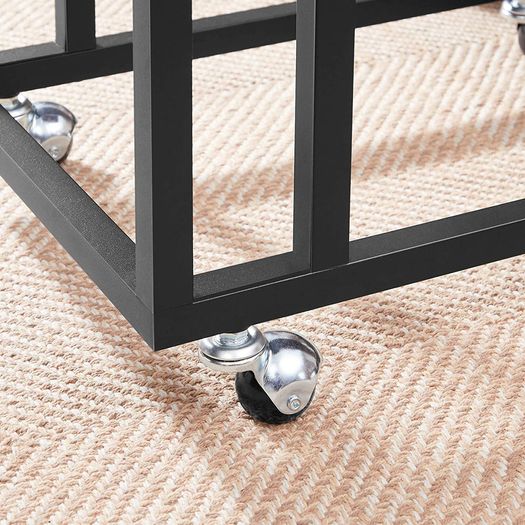 _Side Table Sofa Table Coffee Table Easy to Assemble Sturdy Living Room Table on Wheels