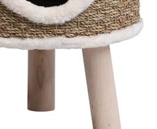 Cat House with Wooden Legs 41 cm Seagrass