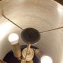 Teak and brass luxury 1960s fiberglass shade table lamp mid century Czech Image 5