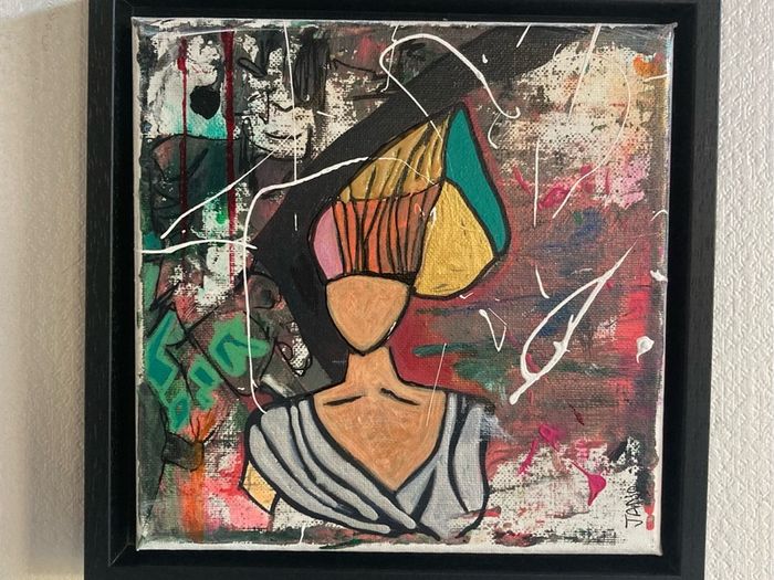 Framed Original Eighties Theme Hairdo Theme Art Contemporary Art Painting  Original Gift
