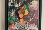 Framed Original Eighties Theme Hairdo Theme Art Contemporary Art Painting  Original Gift