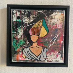 Framed Original Eighties Theme Hairdo Theme Art Contemporary Art Painting  Original Gift