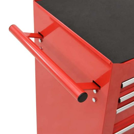 Tool Trolley with 14 Drawers Steel Red
