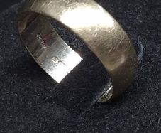 Vintage 9ct Gold Wide Band Ring  Fully Hallmarked London  Size 57