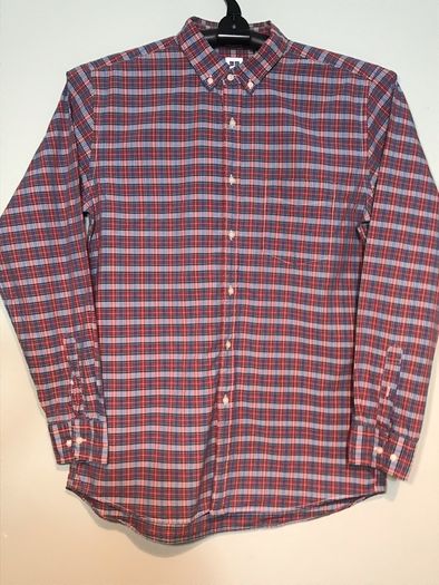 Uniqlo Mens Size Large Red Check Pattern Long Sleeve Shirt