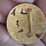 Vintage gold tone enamel cloisonne floral brooch. Image 3