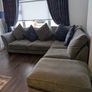 Corner suite, navy & grey cushions,NavyCurtains,lamp shade Image 3