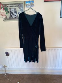 Green velvet dress