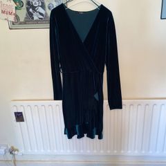 Green velvet dress