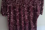 Lipsy London Burgundy Print Top