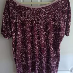 Lipsy London Burgundy Print Top