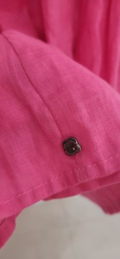 Claire DK pink linen summer with double front pocket details Sz 40 (Fit 10-12UK) - Rrp 99 (New)
