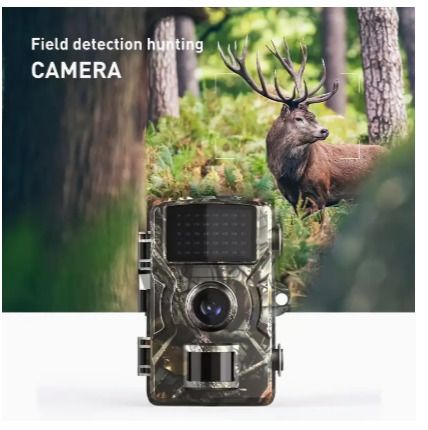 Hunting Trail Camera with 2-Inch Screen, 720P HD Wildlife Trail Camera, Night Vision PIR 10m, 0.8s Trigger Motion Activated, for Outdoor Wildlife Monitoring Camouflage