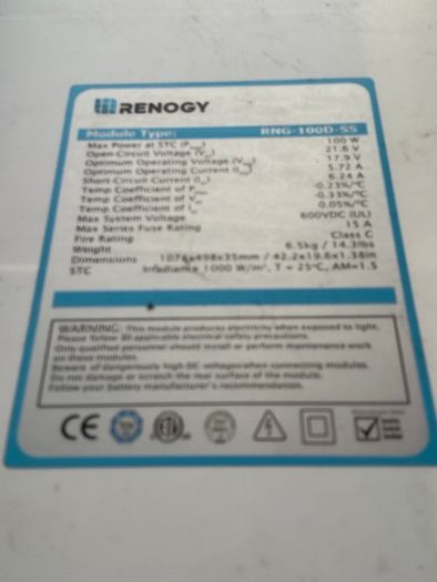 12 V Renogy Solar Panels