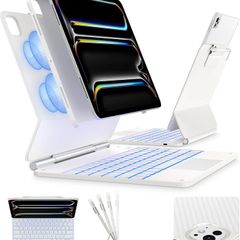 typecase Edge Case with Keyboard for iPad Air 13 Inch (M3/M2, 2025/2024), Keyboard Case with Adjustable Magnetic Stand, Trackpad, 11-Colour Backlight Keyboard, Removable Protective Case QWERTZ