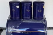 New vintage retro bread bin and 3 new cannisters from  80's in wrapping