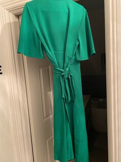 Label Flounce Green Dress