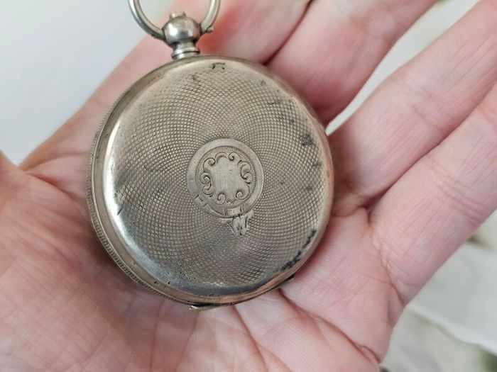Early 1800s Antique Silver Swiss Made Pocket Watch Key watch