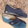 womens HOTTER WRAP slippers faux fur lined suede slipper Size UK 3 EU 36 navy blue Image 2