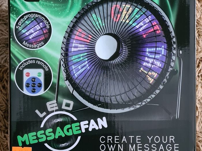Led Remote Message fan