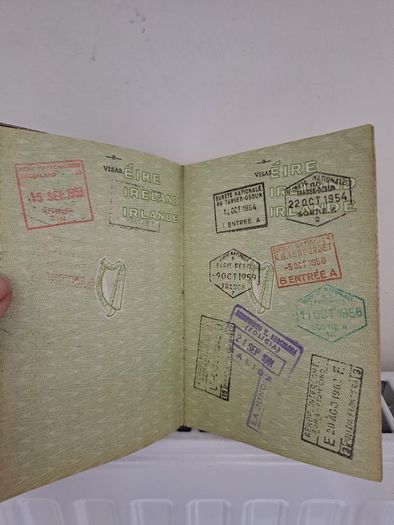 Rare 1948 Irish Passport & Travel card