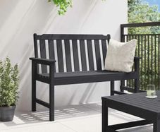 Garden Bench Black 120 x 59 x 88 cm HDPE