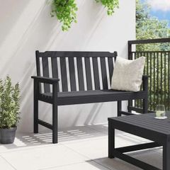 Garden Bench Black 120 x 59 x 88 cm HDPE