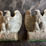Vintage Pair 1960s Cast Brass Tone American Bald Eagle Bookend Decorative Desk Statue Image 5