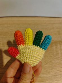 Crocheted 'Rainbow Hand'