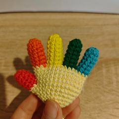 Crocheted 'Rainbow Hand'