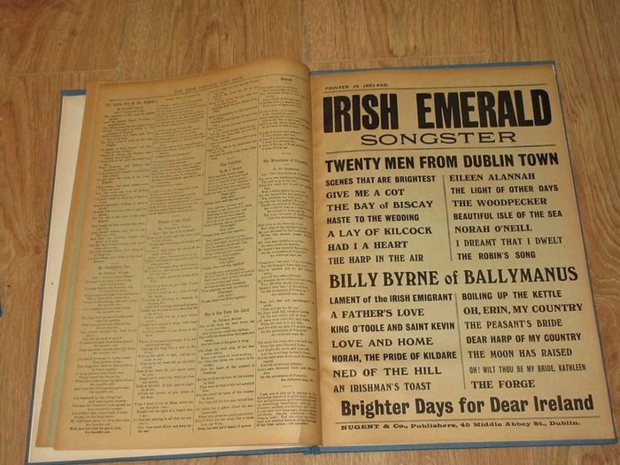 Collection of 11 Songsters all Printed in Ireland  Nugent and Co. Publishers 45 Middle Abbey Street, Dublin