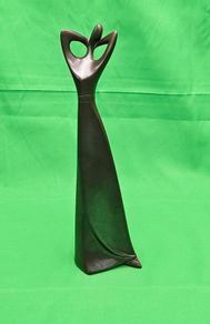 Lady Figurine Warm Dark Brown , Posing Elegant Woman