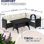 Polyrattan Corner Lounge Garden Furniture Set with WPC Dining Table  Weatherproof Outdoor Corner Sofa Seating Set for Garden, Patio or Balcony  Cream or Grey Image 4