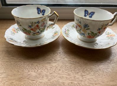 2 Aynsley china Teacups and saucers