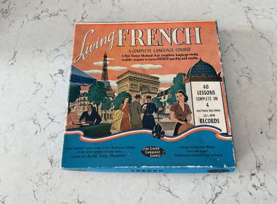 Vintage Living French A Complete Language Course Vinyl Record Set