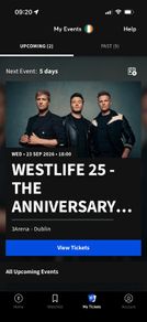 Westlife Standing Ticket