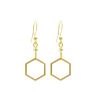 Gold-plated hexagonal drop earrings - brand new Image 3