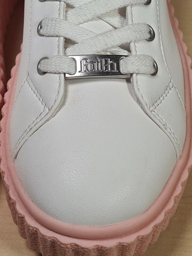 womens FAITH PLATFORM trainers runners white pink Size UK 8  EU 41 (AT2)