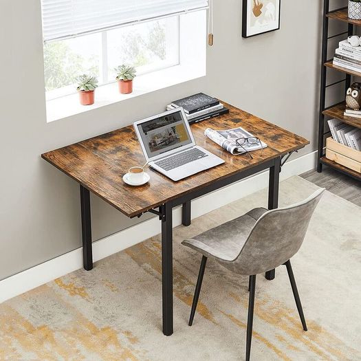Foldable Dining Table for 4 People  Space-Saving, Stylish & Easy to Assemble  Oak, Black, or Vintage Brown