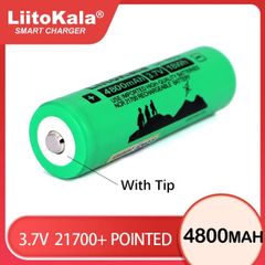 LiitoKala Lii-48S 3.7V 4800mAh 21700 Power Lithium Battery 9.6A 2C Rate Discharge For Vape Flashlight (NO PCB)