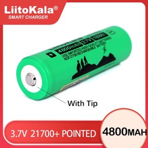 LiitoKala Lii-48S 3.7V 4800mAh 21700 Power Lithium Battery 9.6A 2C Rate Discharge For Vape Flashlight (NO PCB)