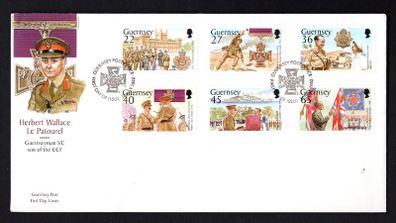 2002 Guernsey 60th Anniversary of Herbert Wallace Le Patourel Victoria Cross Commemorative Stamps First Day Cover (FDC)