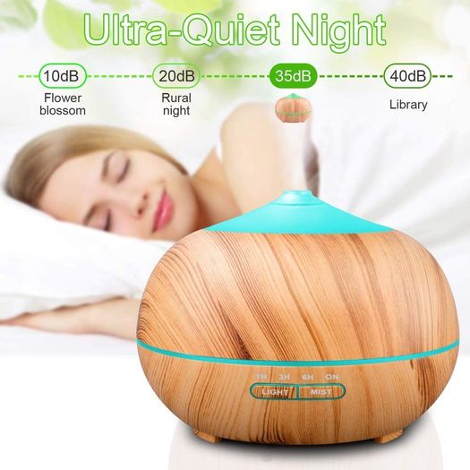 400ml Essential Oil Diffusers Ultrasonic Humidifier Portable Aromatherapy Diffuser with Cool Mist and 7 Colour Changing LED Lights Aroma Diffuser, Waterless Auto off Air Purifiers-Yellow