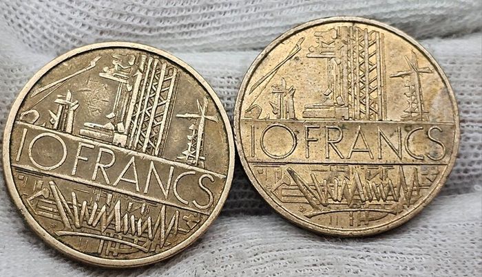 France 10 Francs Coins 1974 1987