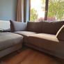 2 x Two seater dark grey couch and footstool - excellent condition Image 2