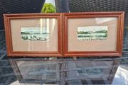 Nice pair of Vintage (1984) framed Minature Watercolour Paintings signed be the Artist