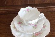 Edwardian Unstamped Ornate Porcelain Tea cup saucer and side Trio
